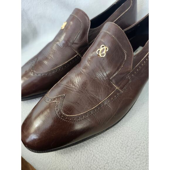 Vintage Stanley Blacker 7.5 Brown Loafer Made In Italy Wingtip Oxford - Picture 4 of 12